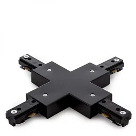 Connecteur X pour rail bifasique, LED, noir