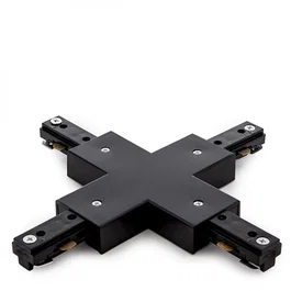 Connecteur X pour rail bifasique, LED, noir