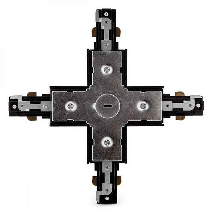 Connecteur X pour rail bifasique, LED, noir Connecteur X pour rail bifasique, LED, noir
