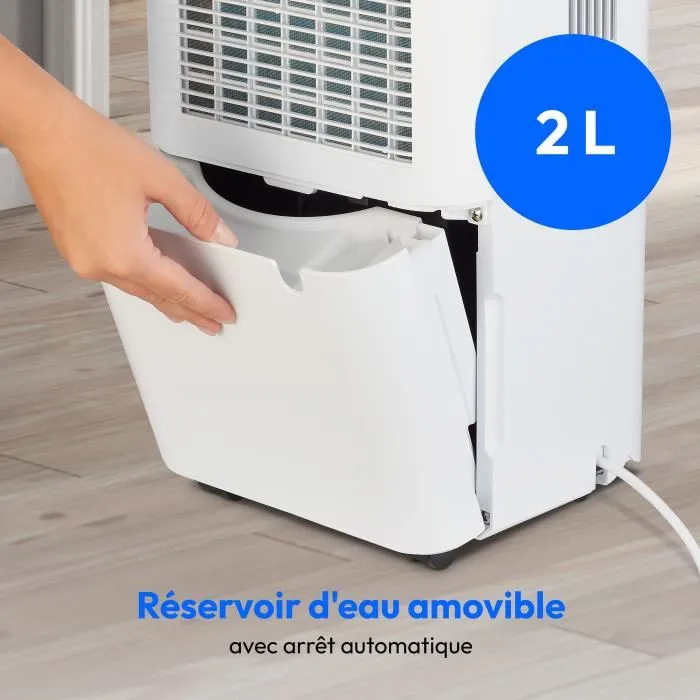 Medion DH10 Déshumidificateur d'air 12L/24h, Réservoir 2L, Compact avec Timer et Réglage d'Humidité, Idéal Petits Espaces Medion DH10 Déshumidificateur d'air 12L/24h, Réservoir 2L, Compact avec Timer et Réglage d'Humidité, Idéal Petits Espaces