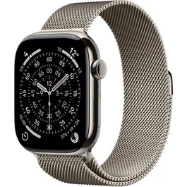 Apple Watch Series 11 GPS + Cellular - 46mm - Boîtier Natural Titanium - Bracelet Natural Milanese Loop - M/L