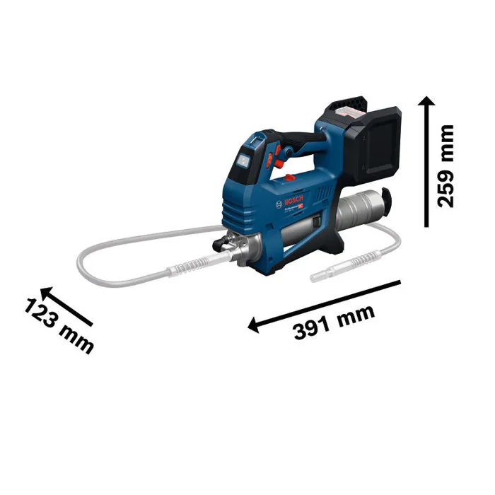 Bosch Professional Pistolet à graisse sans fil GFP 18V-10 - 18 V - 10 000 PSI - 320 g/min - Coupleur 90° + bandoulière