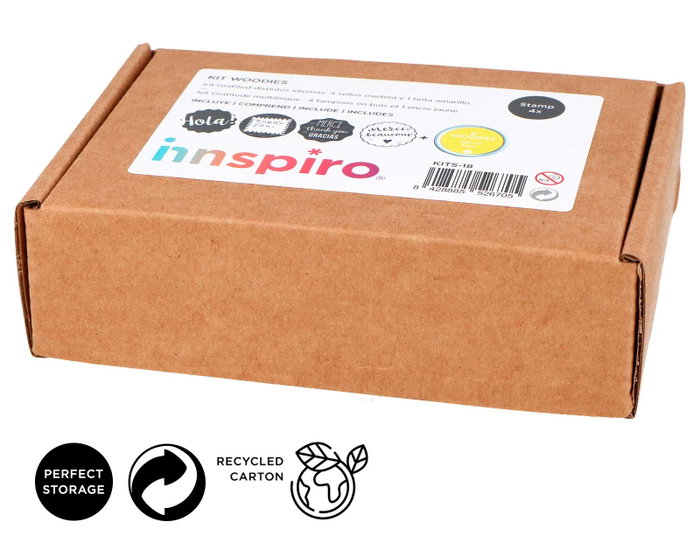 Innspiro Kit 4 Tampons Bois Gratitude et Encre Jaune