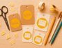 Innspiro Kit 4 Tampons Bois Gratitude et Encre Jaune