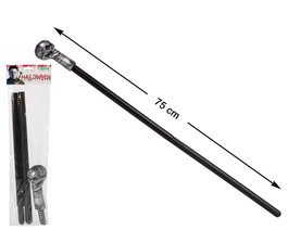 Sceptre noir avec crâne argenté 75 cm démontable pour déguisement