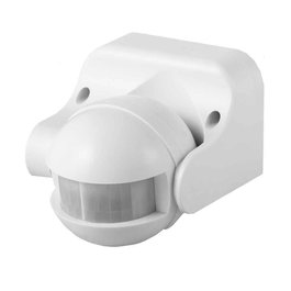 Edm Détecteur de mouvement orientable avec régulateur jour/nuit IP44 blanc 180° 12m