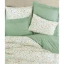 Parure de lit 100% coton renforcé - 1 housse de couette 240 x 220 cm + 2 taies d'oreiller 60 x 60 cm - Vert