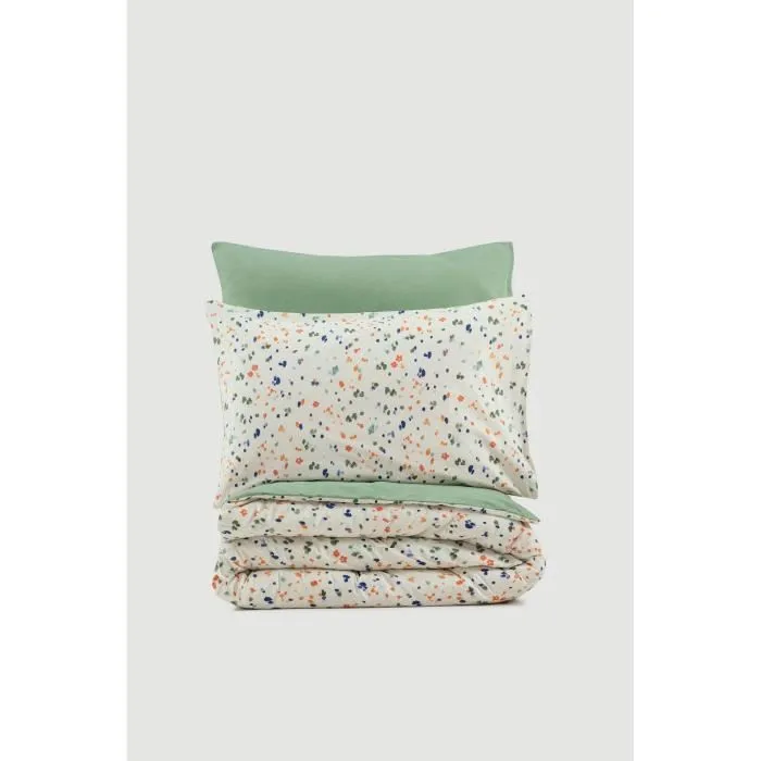 Parure de lit 100% coton renforcé - 1 housse de couette 240 x 220 cm + 2 taies d'oreiller 60 x 60 cm - Vert Parure de lit 100% coton renforcé - 1 housse de couette 240 x 220 cm + 2 taies d'oreiller 60 x 60 cm - Vert