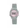 Casio LA700WEM Montre mixte digitale quartz, cadran et bracelet milanais rose, élégante et stylée