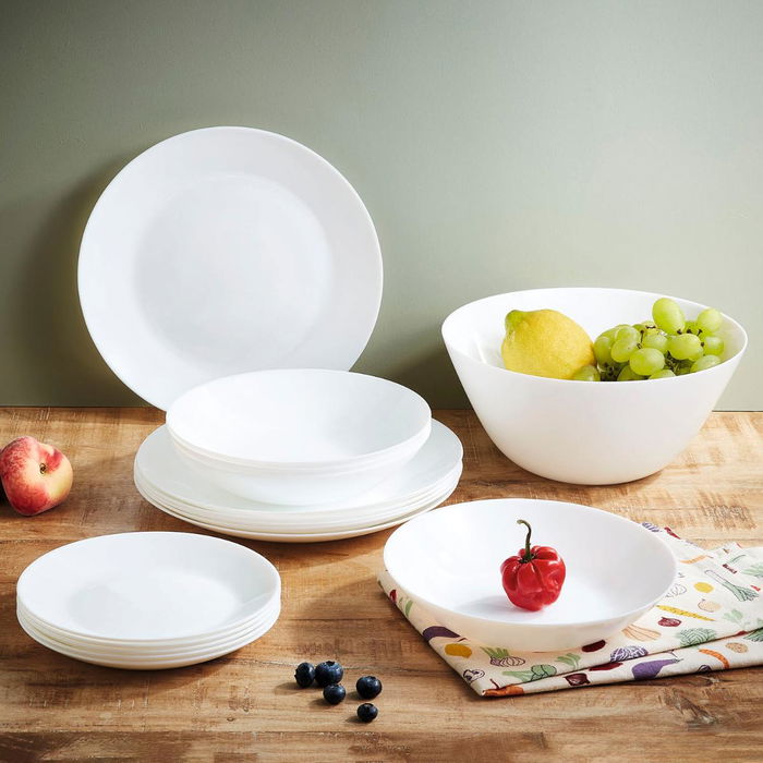 Luminarc Ensaladera Zelie 24 cm en Verre Trempé Extra Résistant Opal Blanc Brillant Fabriqué en France Compatible Micro-ondes et Lave-vaisselle Luminarc Ensaladera Zelie 24 cm en Verre Trempé Extra Résistant Opal Blanc Brillant Fabriqué en France Compatible Micro-ondes et Lave-vaisselle