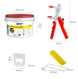 WOLFPACK LINEA PROFESIONAL Kit Nivelador Solador (Pistola, calzos y cuñas)
