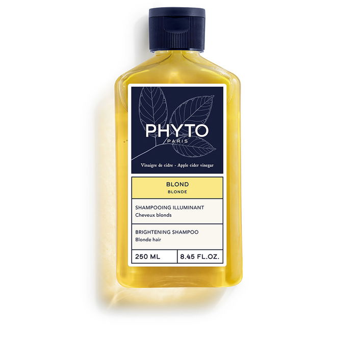 Phyto Shampooing Éclaircissant Vinaigre de Cidre & Mauve Blanche 250 ml - Cheveux Blonds, Douceur, Brillance, Sans Silicone ni Sulfate