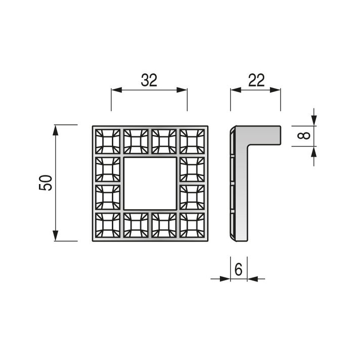 GIUSTI Tirador avec Cristal Swarovski Zamak 49x49 mm - Poignée de porte et meuble chromée élégante pour décoration intérieure