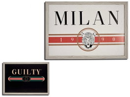 GIFTDECOR Tableau Guilty Milan Surt Cadre Crème 46x66cm
