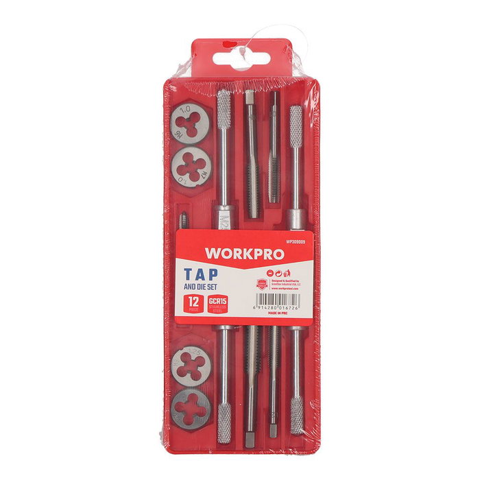 Ensemble de Tarauds Filetés Workpro 12 Pièces