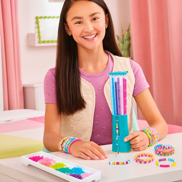 World Brands - Fabrique à Bracelets Créatifs pour Enfants (Réf. Mr89088) - Atelier de Bijoux avec Base, Carrusel de Perles et Aiguille à Enfiler - À Partir de 8 Ans