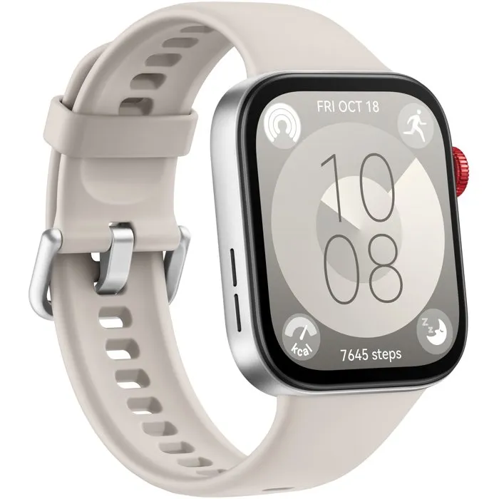 Huawei Watch Fit 3 - Montre connectée avec écran AMOLED 1.82 pouces blanc - GPS, Bluetooth, NFC, 100+ modes sport, suivi santé, autonomie 10 jours, étanche 5ATM