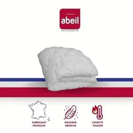 Abeil Couette Chaude Douceur Absolue Microfibre Polyester Blanc 240x260 cm, Toucher Peau de Pêche, Garnissage 400 g/m2, Lavable Machine 95°C