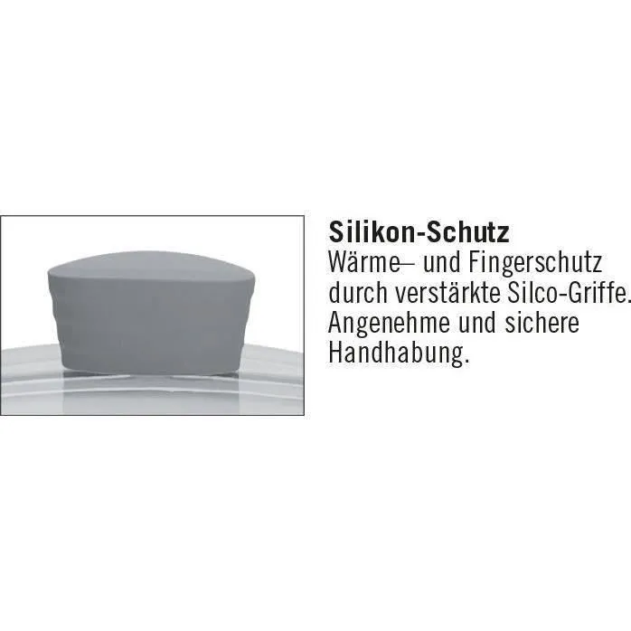 GSW Bolero Faitout en fonte d'aluminium 28 cm, revêtement VITAFON sans PFAS, compatible induction et couvercle vapeur, gris et blanc