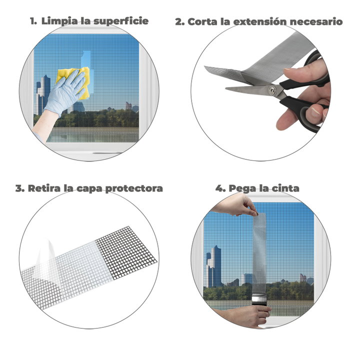 WOLFPACK LINEA PROFESIONAL Cinta Reparadora Tela Mosquitera 5 cm x 200 cm