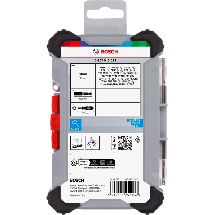 Bosch Professional Coffret d'embouts de vissage Extra Hard - 50 pcs - 25mm