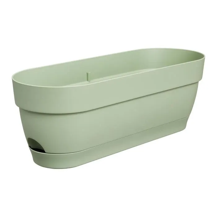 Elho Balconnière ovale Vibia Campana - Plastique avec réservoir d'eau - 50 x 18.2 x 17 cm - Vert - Jardinière pour balcon