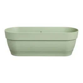 Elho Balconnière ovale Vibia Campana - Plastique avec réservoir d'eau - 50 x 18.2 x 17 cm - Vert - Jardinière pour balcon