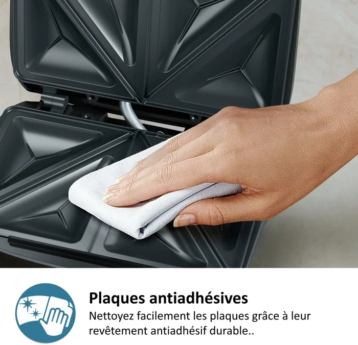 Philips HD2331/90 Appareil à Croque-monsieur et Panini - 750W - Série 3000 - Plaques antiadhésives - Noir