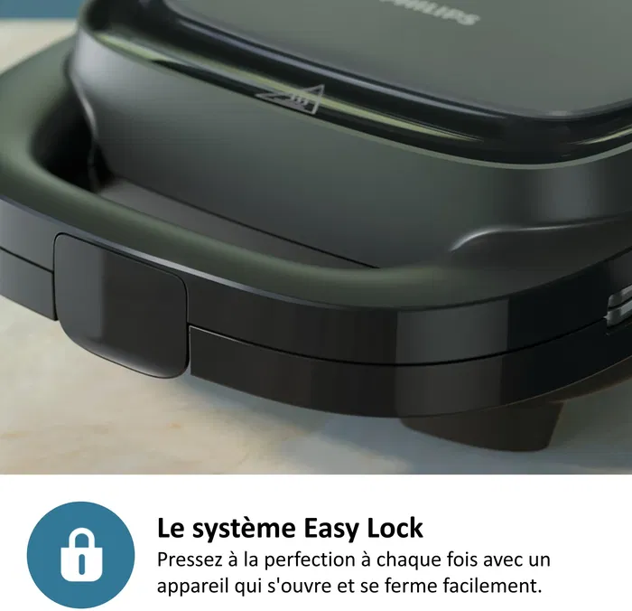 Philips HD2331/90 Appareil à Croque-monsieur et Panini - 750W - Série 3000 - Plaques antiadhésives - Noir