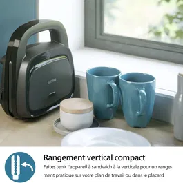 Philips HD2331/90 Appareil à Croque-monsieur et Panini - 750W - Série 3000 - Plaques antiadhésives - Noir