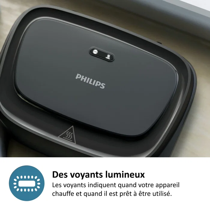 Philips HD2331/90 Appareil à Croque-monsieur et Panini - 750W - Série 3000 - Plaques antiadhésives - Noir
