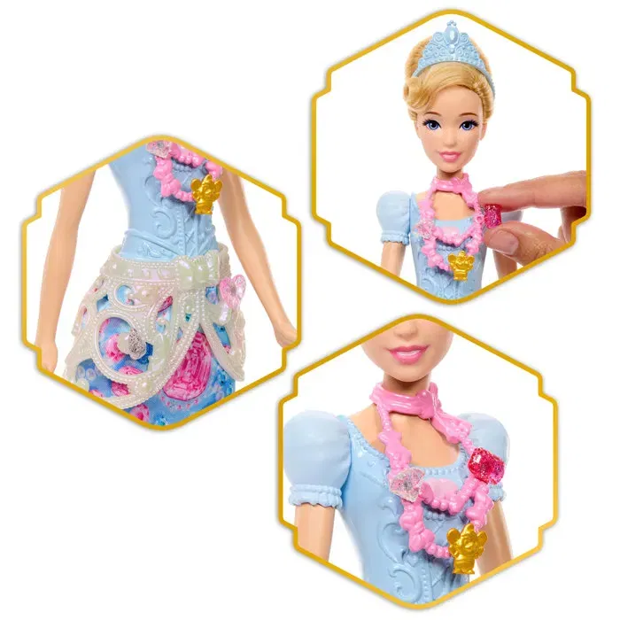 Disney Princesses JHL50 Princesse reveal Cendrillon - Sceptre avec accessoires cachés et coeur à déverrouiller