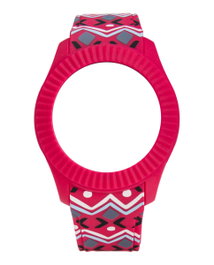 Watxandco Bracelet de montre rose en silicone 43mm