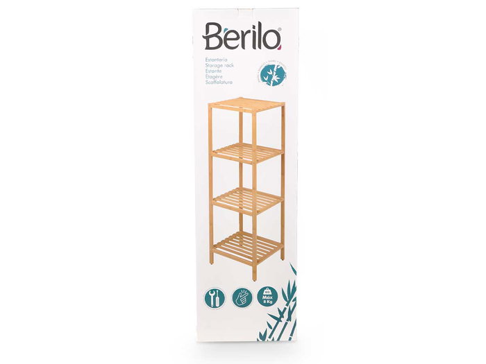 Berilo Étagère Bambou 4 Niveaux 108x35x33 cm Marron (Set de 2) Berilo Étagère Bambou 4 Niveaux 108x35x33 cm Marron (Set de 2)