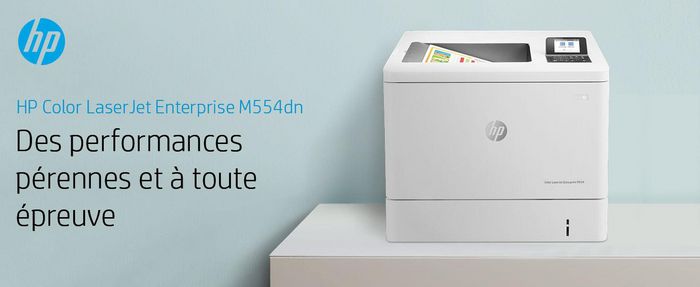HP Imprimante LaserJet Enterprise M554dn Couleur, 33/35 ppm, Recto-Verso Automatique, Ethernet, Wi-Fi, USB, Écran LCD 2.7", A4 - Noir et Couleur