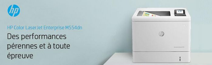 HP Imprimante LaserJet Enterprise M554dn Couleur, 33/35 ppm, Recto-Verso Automatique, Ethernet, Wi-Fi, USB, Écran LCD 2.7", A4 - Noir et Couleur