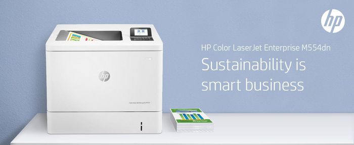 HP Imprimante LaserJet Enterprise M554dn Couleur, 33/35 ppm, Recto-Verso Automatique, Ethernet, Wi-Fi, USB, Écran LCD 2.7", A4 - Noir et Couleur