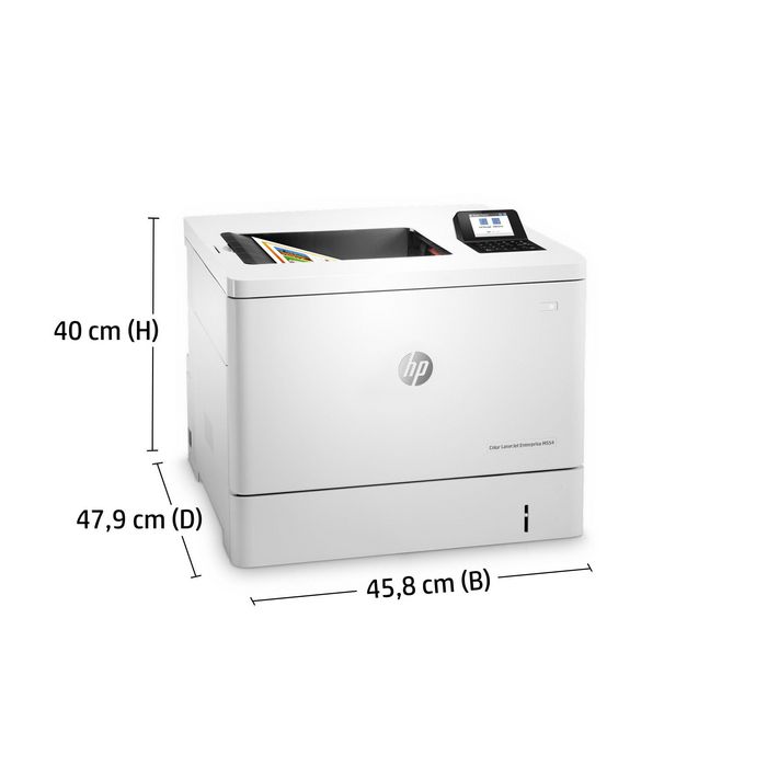 HP Imprimante LaserJet Enterprise M554dn Couleur, 33/35 ppm, Recto-Verso Automatique, Ethernet, Wi-Fi, USB, Écran LCD 2.7", A4 - Noir et Couleur