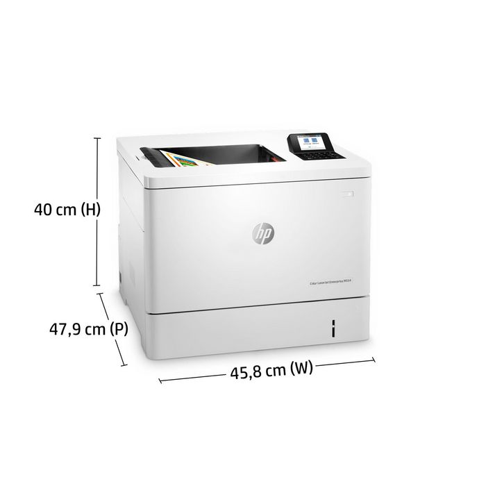 HP Imprimante LaserJet Enterprise M554dn Couleur, 33/35 ppm, Recto-Verso Automatique, Ethernet, Wi-Fi, USB, Écran LCD 2.7", A4 - Noir et Couleur