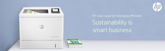 HP Imprimante LaserJet Enterprise M554dn Couleur, 33/35 ppm, Recto-Verso Automatique, Ethernet, Wi-Fi, USB, Écran LCD 2.7", A4 - Noir et Couleur