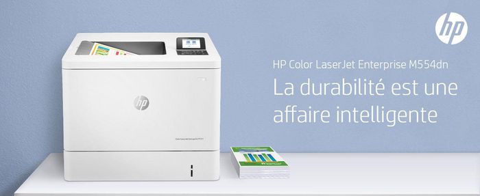 HP Imprimante LaserJet Enterprise M554dn Couleur, 33/35 ppm, Recto-Verso Automatique, Ethernet, Wi-Fi, USB, Écran LCD 2.7", A4 - Noir et Couleur