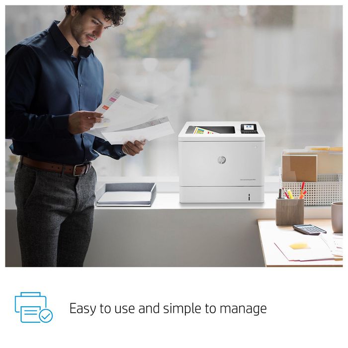 HP Imprimante LaserJet Enterprise M554dn Couleur, 33/35 ppm, Recto-Verso Automatique, Ethernet, Wi-Fi, USB, Écran LCD 2.7", A4 - Noir et Couleur