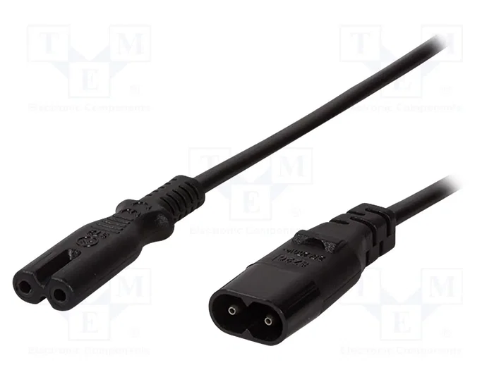 LOGILINK Câble d'alimentation H03VVH2-F IEC C7 femelle vers IEC C8 mâle, 2m LOGILINK Câble d'alimentation H03VVH2-F IEC C7 femelle vers IEC C8 mâle, 2m