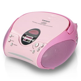 Lenco SCD-24 Radio stéréo FM avec lecteur CD rose