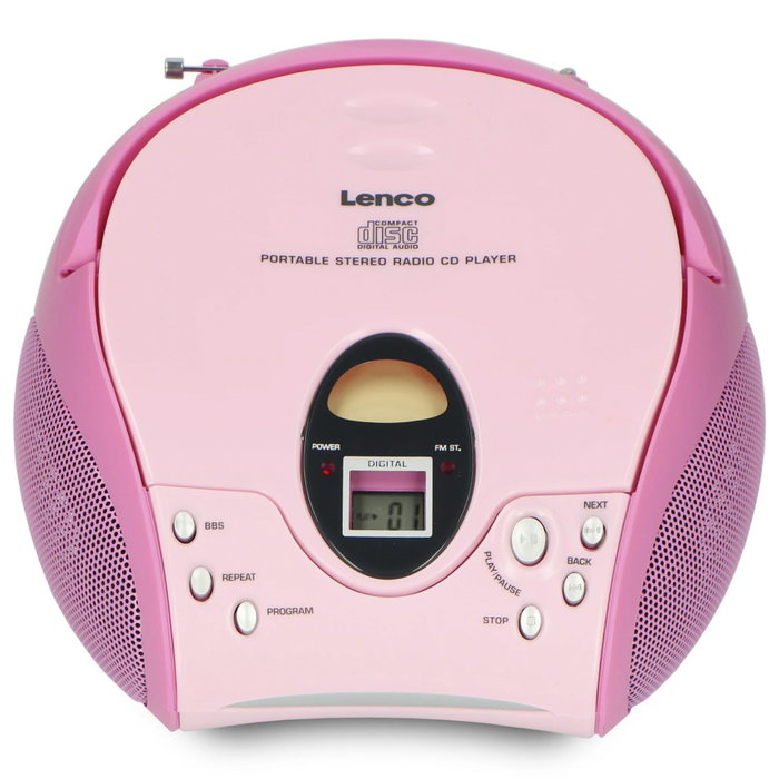 Lenco SCD-24 Radio stéréo FM avec lecteur CD rose Lenco SCD-24 Radio stéréo FM avec lecteur CD rose