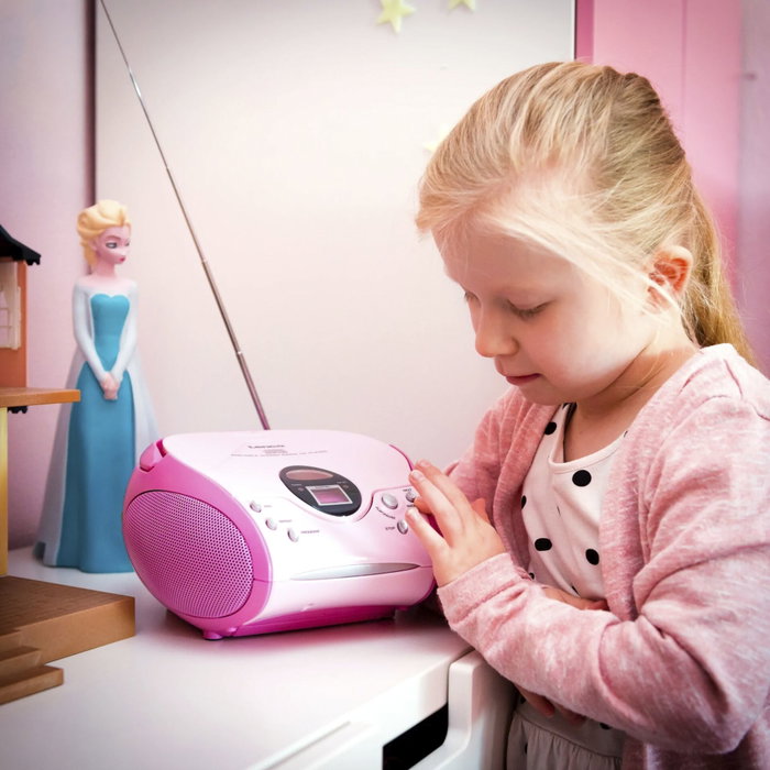 Lenco SCD-24 Radio stéréo FM avec lecteur CD rose Lenco SCD-24 Radio stéréo FM avec lecteur CD rose
