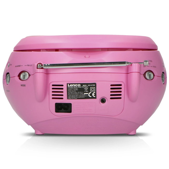 Lenco SCD-24 Radio stéréo FM avec lecteur CD rose Lenco SCD-24 Radio stéréo FM avec lecteur CD rose