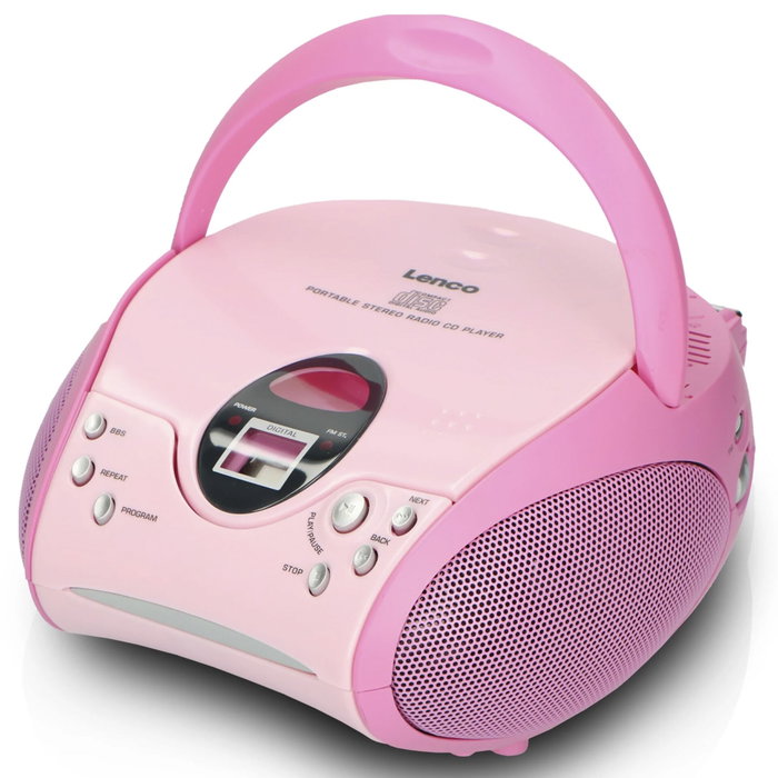 Lenco SCD-24 Radio stéréo FM avec lecteur CD rose Lenco SCD-24 Radio stéréo FM avec lecteur CD rose