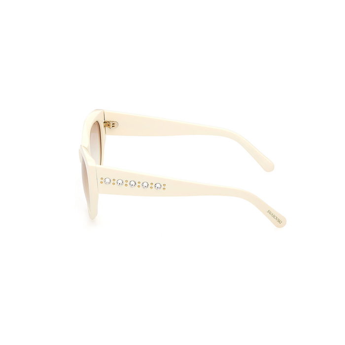 Swarovski Gafas SK0372 Lunettes de soleil femme Cat-eye monture blanche verres Gradient Brown 53 mm Swarovski Gafas SK0372 Lunettes de soleil femme Cat-eye monture blanche verres Gradient Brown 53 mm