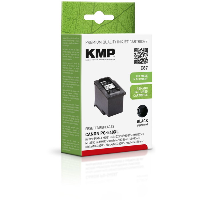 KMP Cartouche d'encre noire compatible avec Canon PG-540 XL KMP Cartouche d'encre noire compatible avec Canon PG-540 XL